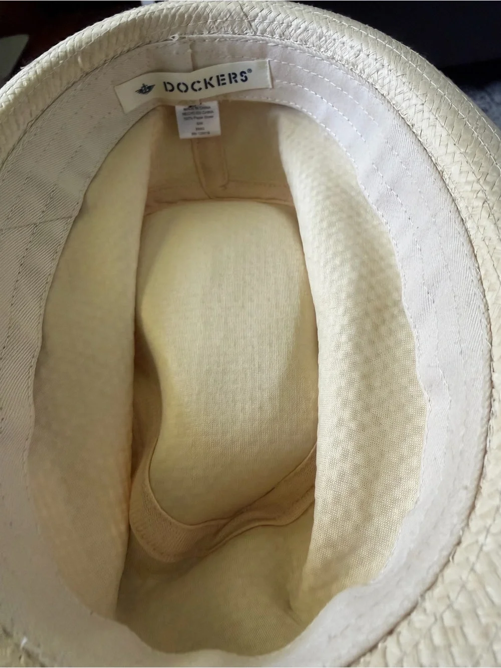 Dockers Natural Straw Hat with Patterned Band